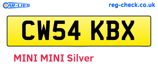 CW54KBX are the vehicle registration plates.