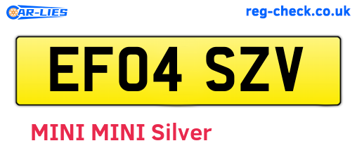 EF04SZV are the vehicle registration plates.