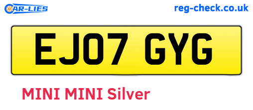 EJ07GYG are the vehicle registration plates.