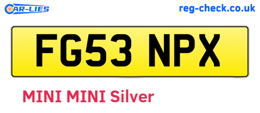 FG53NPX are the vehicle registration plates.