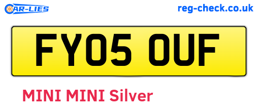 FY05OUF are the vehicle registration plates.