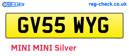 GV55WYG are the vehicle registration plates.