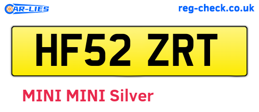 HF52ZRT are the vehicle registration plates.