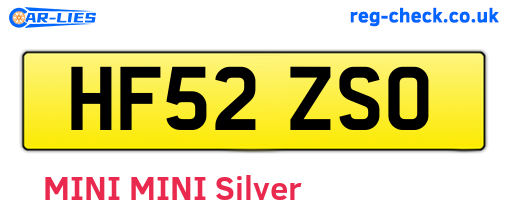HF52ZSO are the vehicle registration plates.