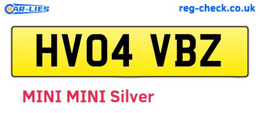 HV04VBZ are the vehicle registration plates.
