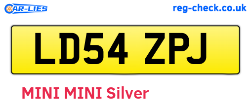 LD54ZPJ are the vehicle registration plates.