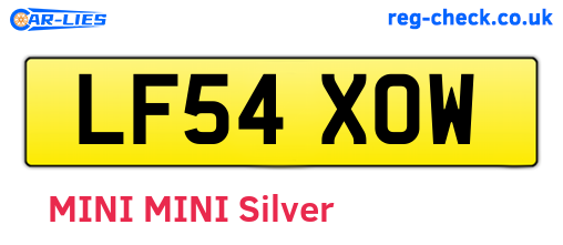 LF54XOW are the vehicle registration plates.