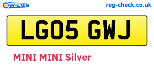 LG05GWJ are the vehicle registration plates.