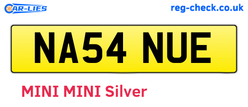 NA54NUE are the vehicle registration plates.