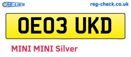 OE03UKD are the vehicle registration plates.