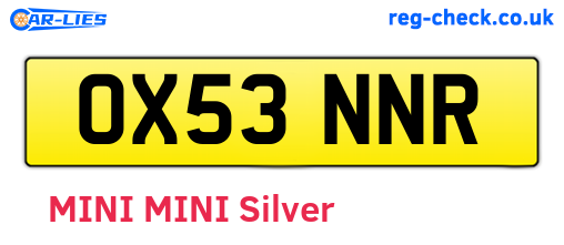 OX53NNR are the vehicle registration plates.