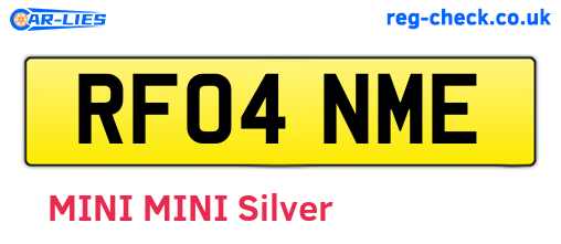 RF04NME are the vehicle registration plates.