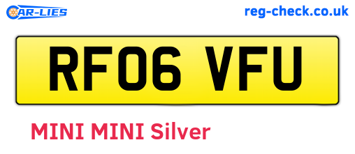 RF06VFU are the vehicle registration plates.