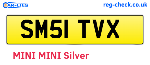 SM51TVX are the vehicle registration plates.
