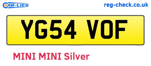 YG54VOF are the vehicle registration plates.