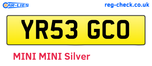YR53GCO are the vehicle registration plates.