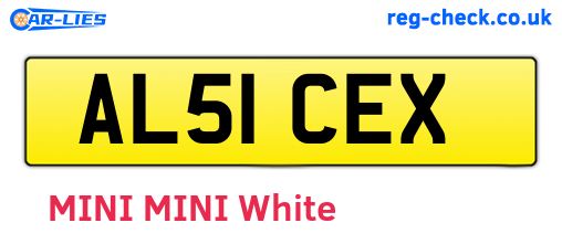 AL51CEX are the vehicle registration plates.