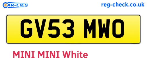 GV53MWO are the vehicle registration plates.