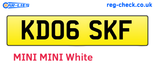 KD06SKF are the vehicle registration plates.