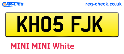 KH05FJK are the vehicle registration plates.