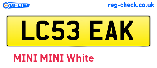 LC53EAK are the vehicle registration plates.