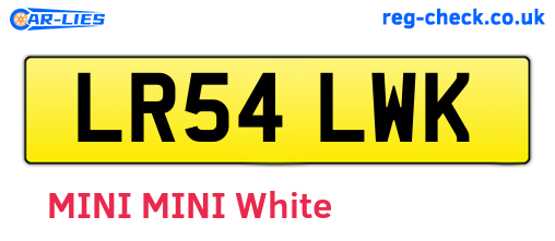 LR54LWK are the vehicle registration plates.