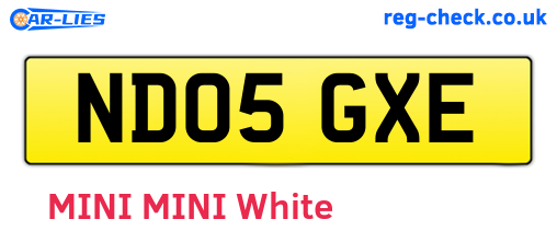 ND05GXE are the vehicle registration plates.