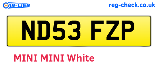 ND53FZP are the vehicle registration plates.