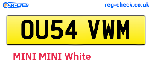 OU54VWM are the vehicle registration plates.