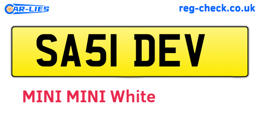 SA51DEV are the vehicle registration plates.