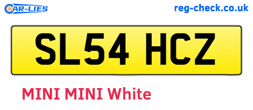 SL54HCZ are the vehicle registration plates.