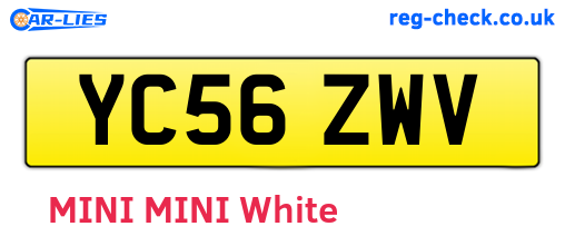 YC56ZWV are the vehicle registration plates.