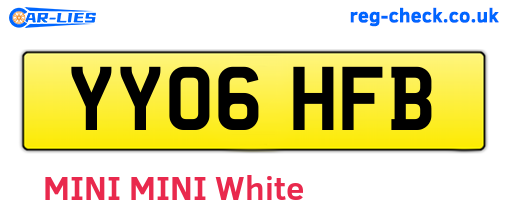 YY06HFB are the vehicle registration plates.