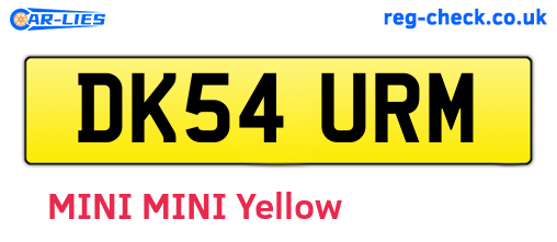 DK54URM are the vehicle registration plates.
