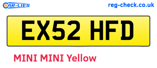 EX52HFD are the vehicle registration plates.