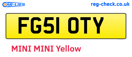FG51OTY are the vehicle registration plates.