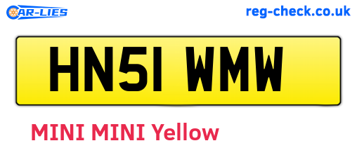 HN51WMW are the vehicle registration plates.