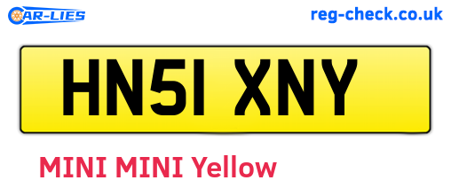 HN51XNY are the vehicle registration plates.