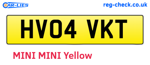 HV04VKT are the vehicle registration plates.