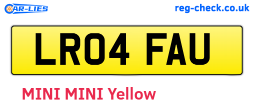 LR04FAU are the vehicle registration plates.