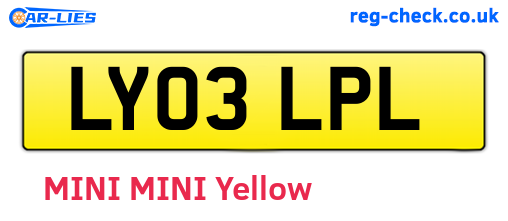 LY03LPL are the vehicle registration plates.