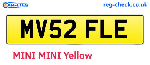 MV52FLE are the vehicle registration plates.