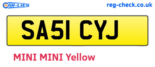 SA51CYJ are the vehicle registration plates.