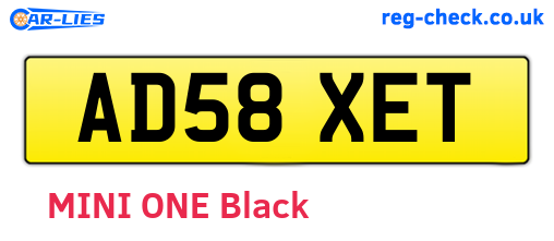 AD58XET are the vehicle registration plates.
