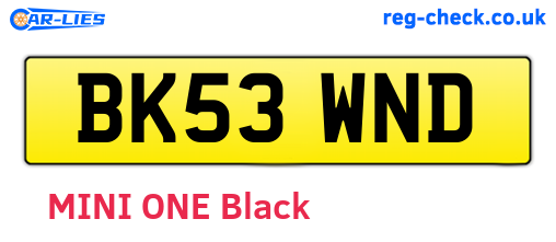 BK53WND are the vehicle registration plates.