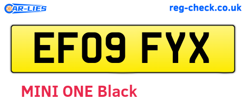 EF09FYX are the vehicle registration plates.
