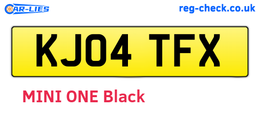 KJ04TFX are the vehicle registration plates.