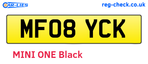 MF08YCK are the vehicle registration plates.