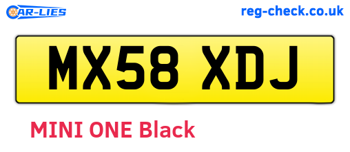 MX58XDJ are the vehicle registration plates.