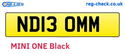 ND13OMM are the vehicle registration plates.